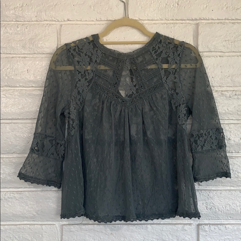 FREE PEOPLE - Blue Lace Tunic